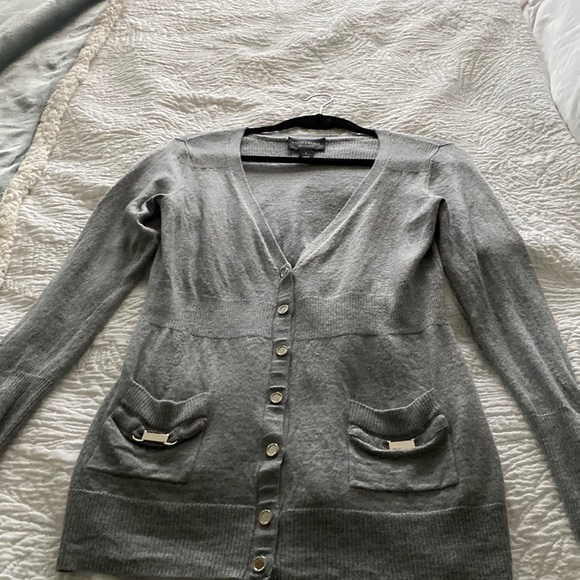 White House Black Market Sweaters - WHBM Women’s L gray cardigan sweater